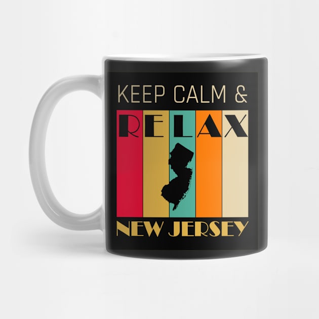 NEW JERSEY - US STATE MAP - KEEP CALM & RELAX by LisaLiza